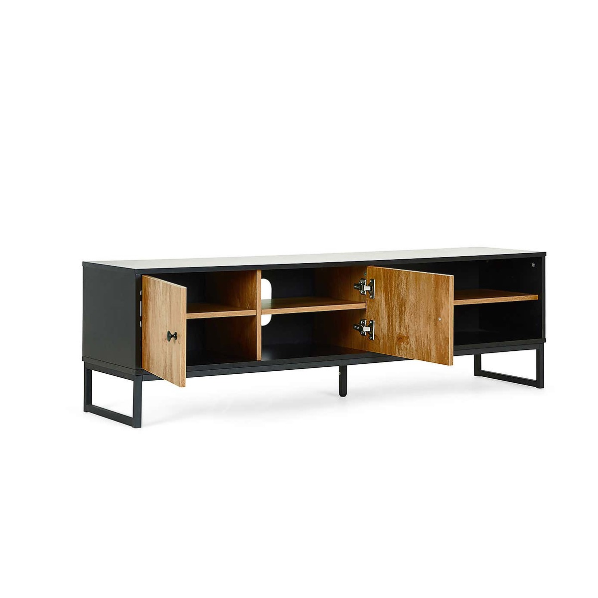 Greenwich Wide TV Stand Black and Brown – image 5