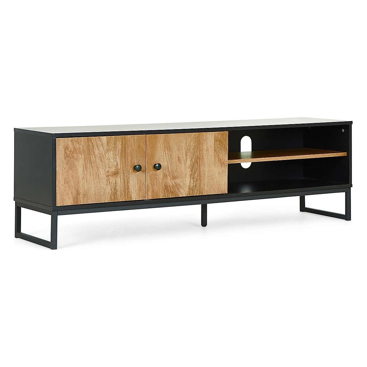 Greenwich Wide TV Stand Black and Brown – image 2