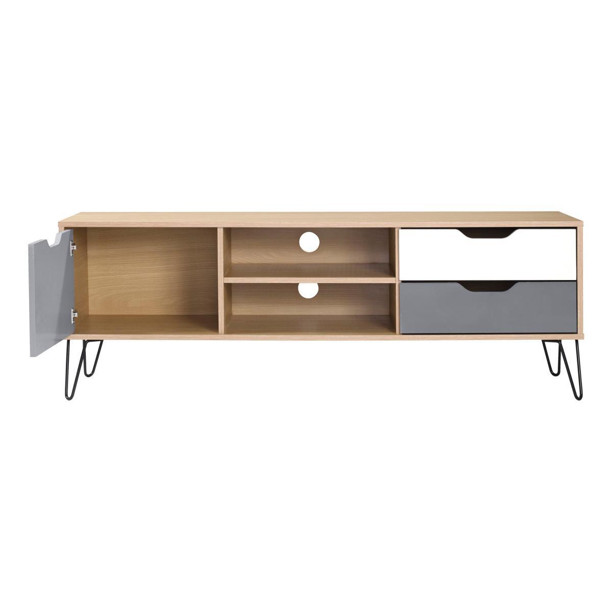 Bergen TV Stand Brown/White/Grey – image 2