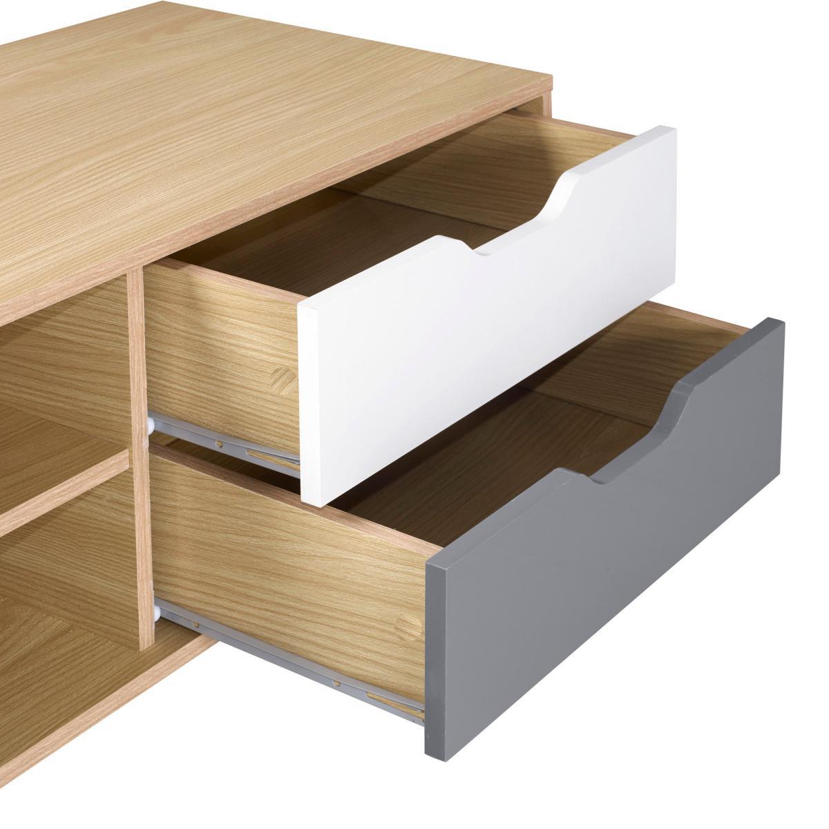 Bergen TV Stand Brown/White/Grey – image 6