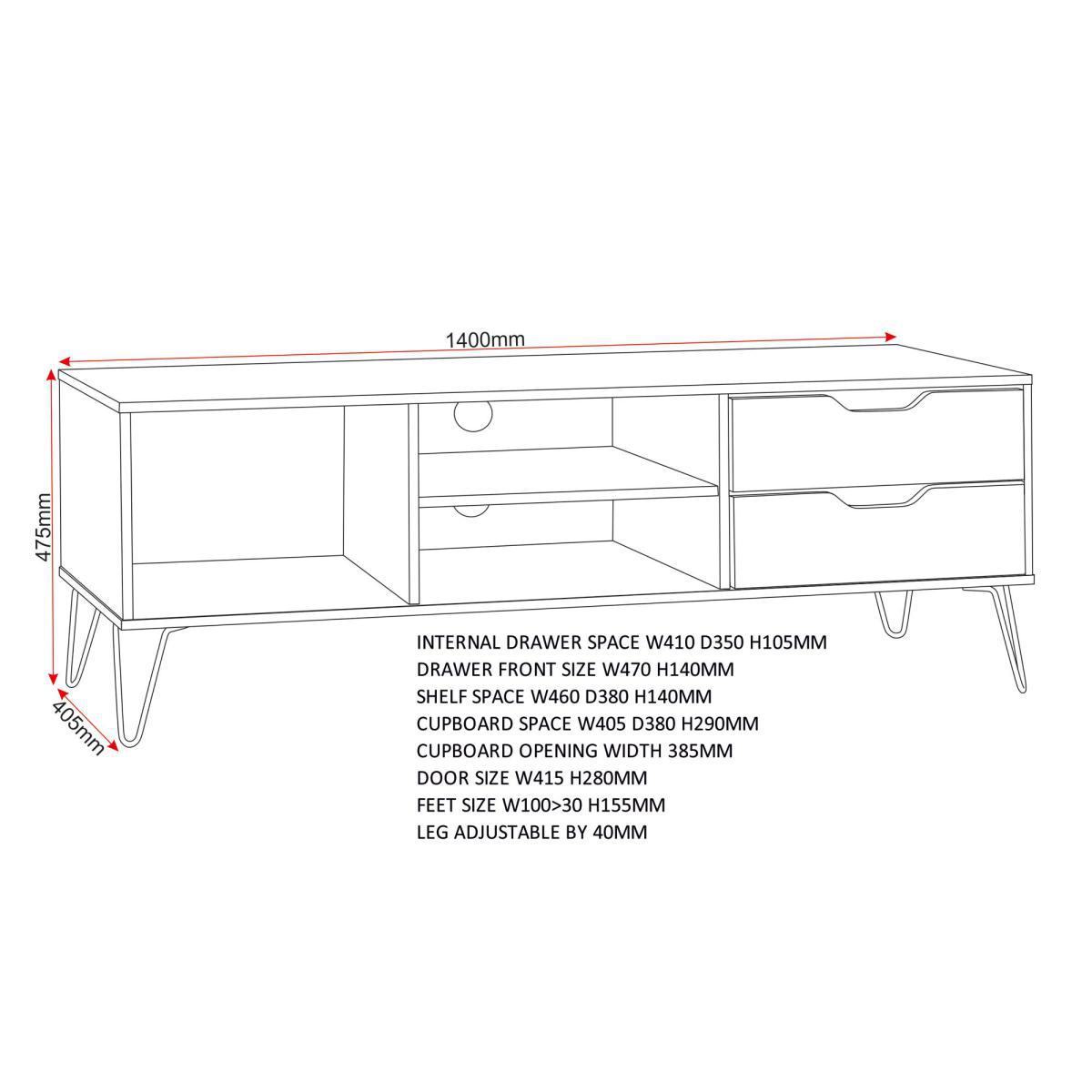 Bergen TV Stand Brown/White/Grey – image 7
