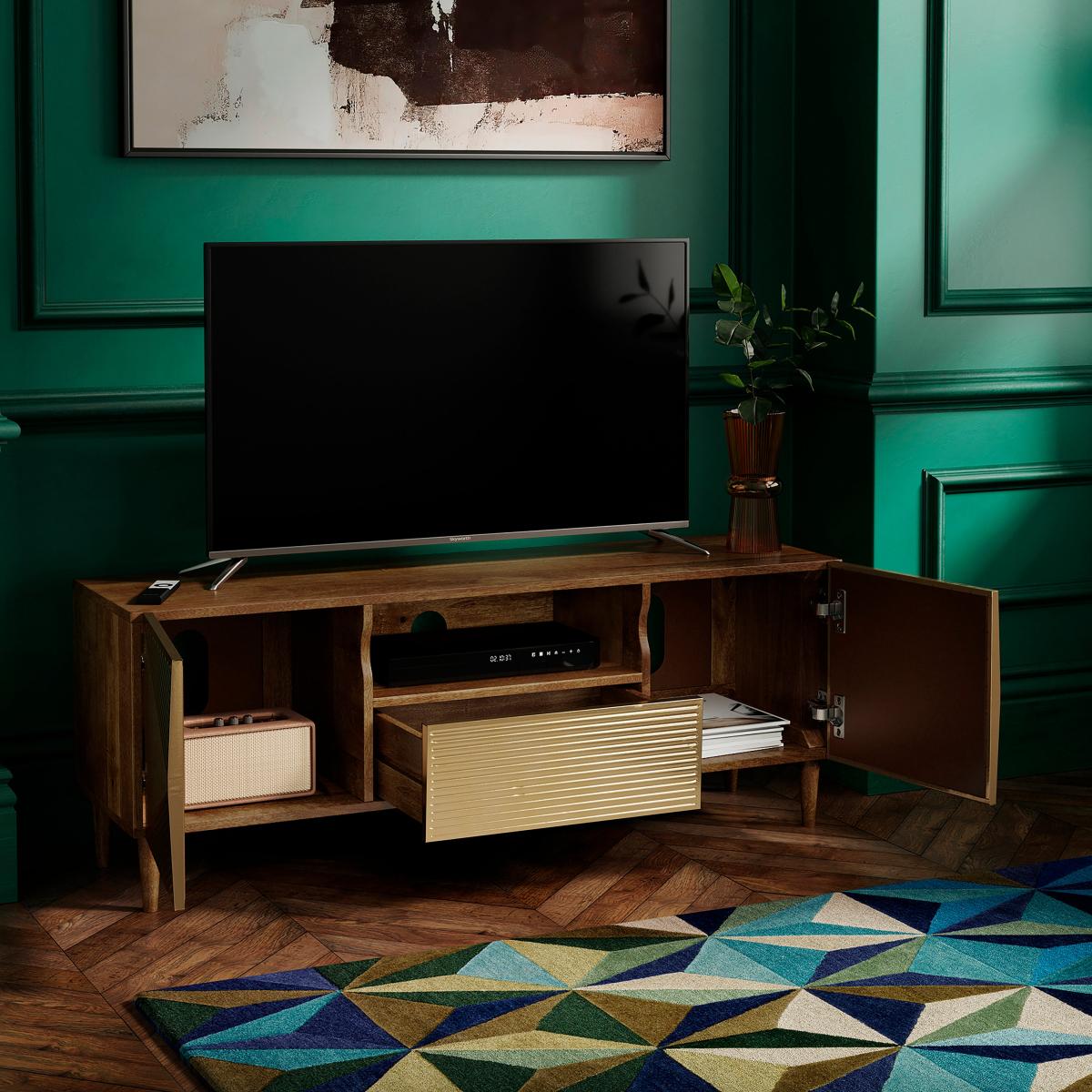 Imara Wide Mango Wood TV Unit Brown – image 2