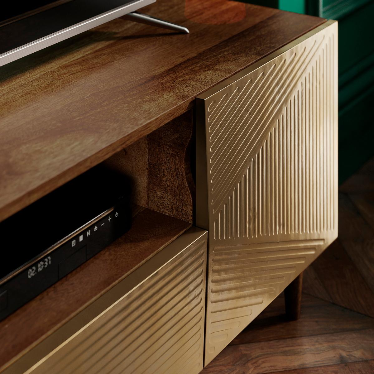 Imara Wide Mango Wood TV Unit Brown – image 3