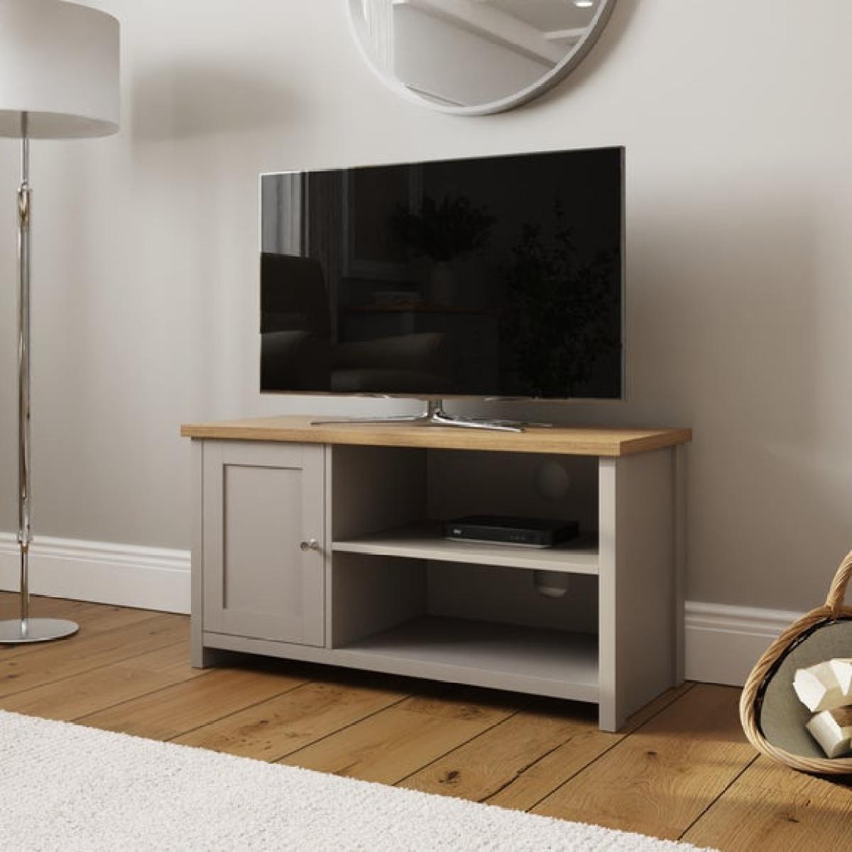 Return - Lancaster Compact TV Unit, Grey and Oak for TVs up to 42" – image 2