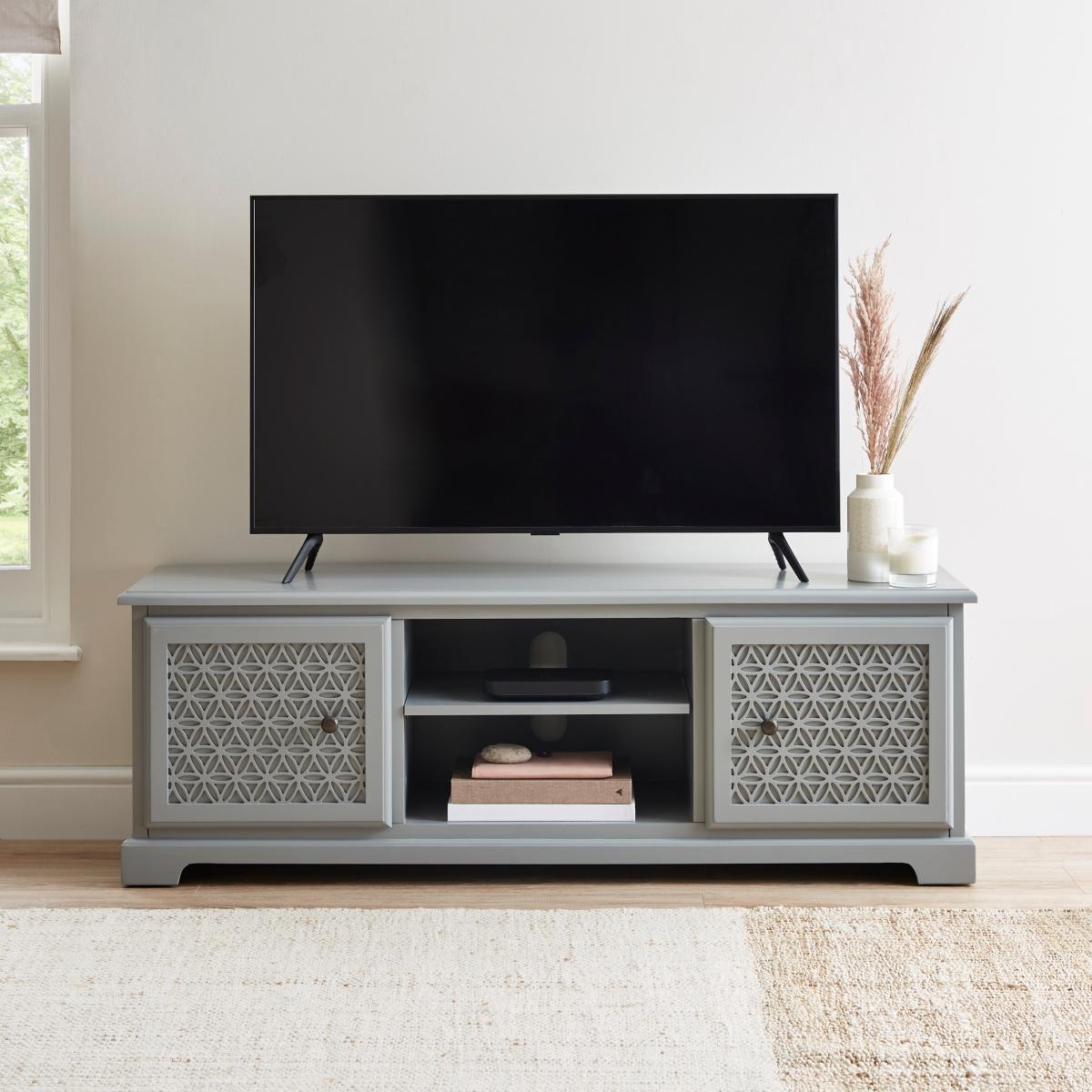 Carys Wide TV Unit Grey – image 1