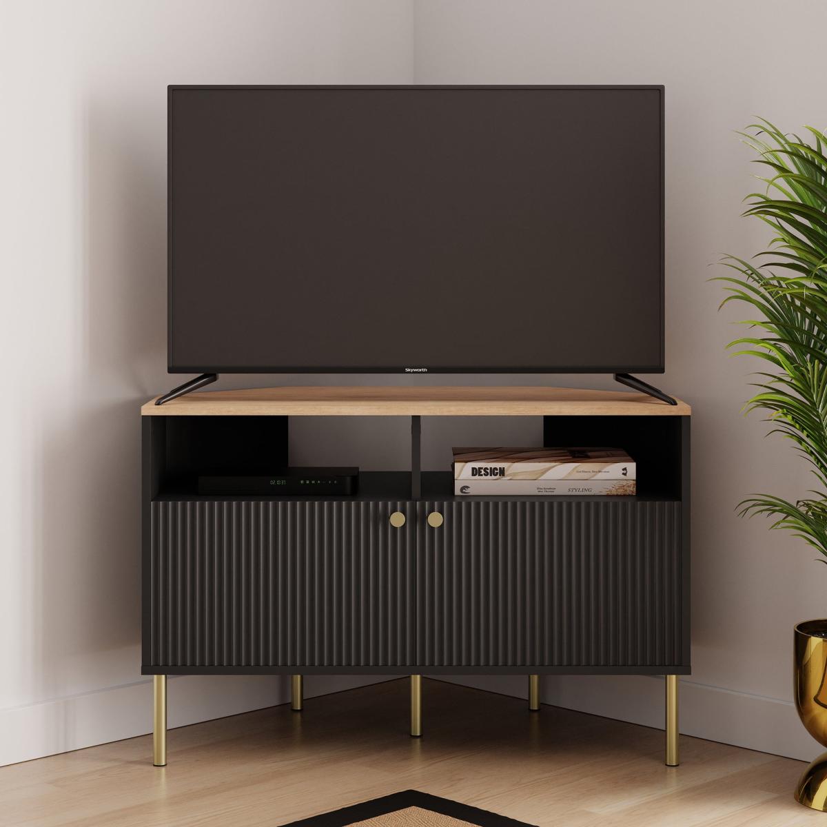 Georgi Corner TV Unit for TVs up to 60" Black – image 2