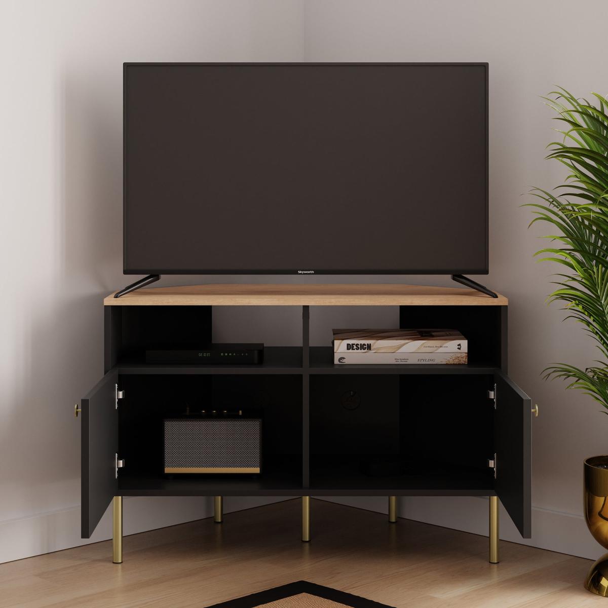 Georgi Corner TV Unit for TVs up to 60" Black – image 3