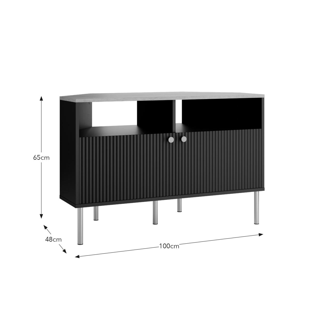 Georgi Corner TV Unit for TVs up to 60" Black – image 7