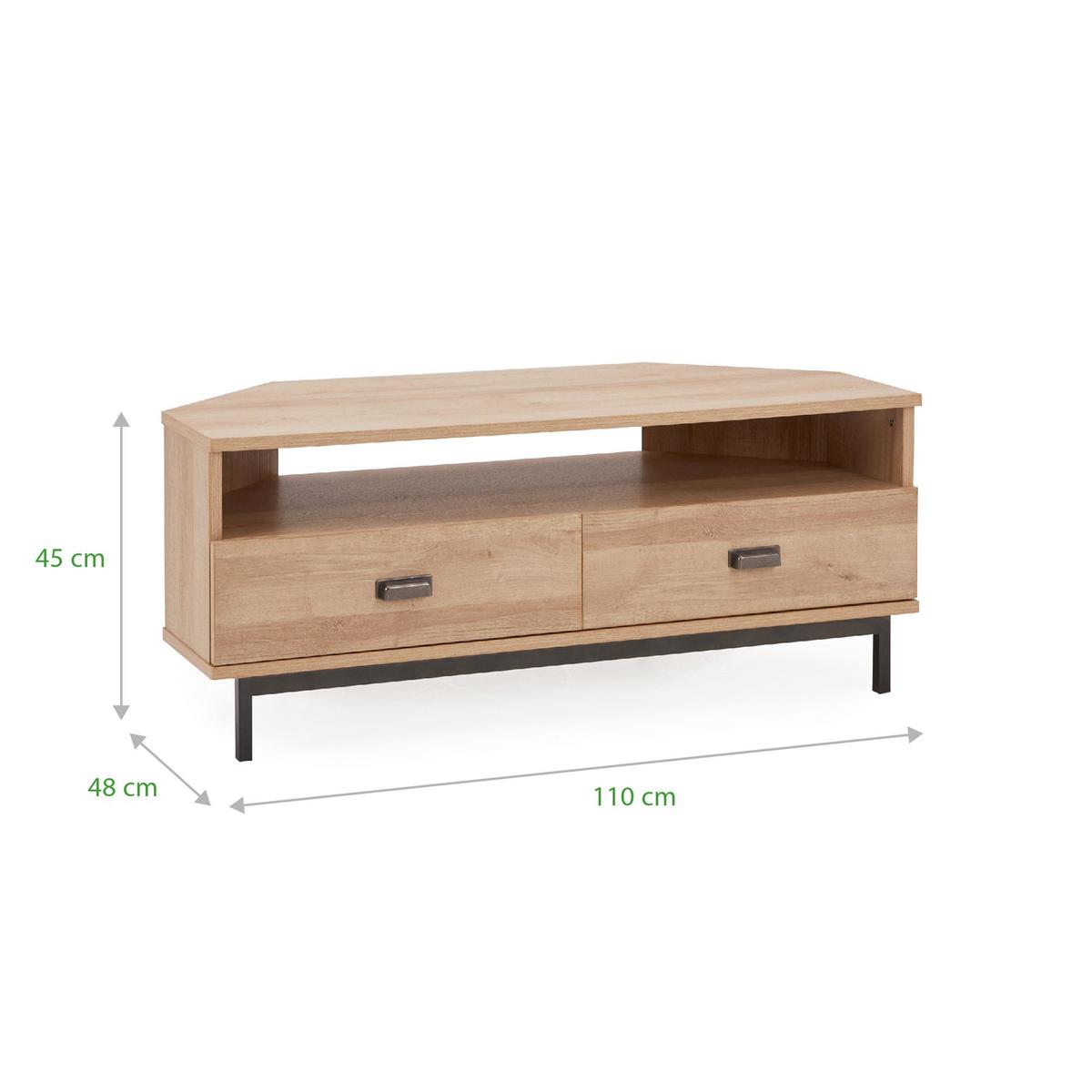 Fulton Oak Effect Corner TV Stand Light Oak – image 9