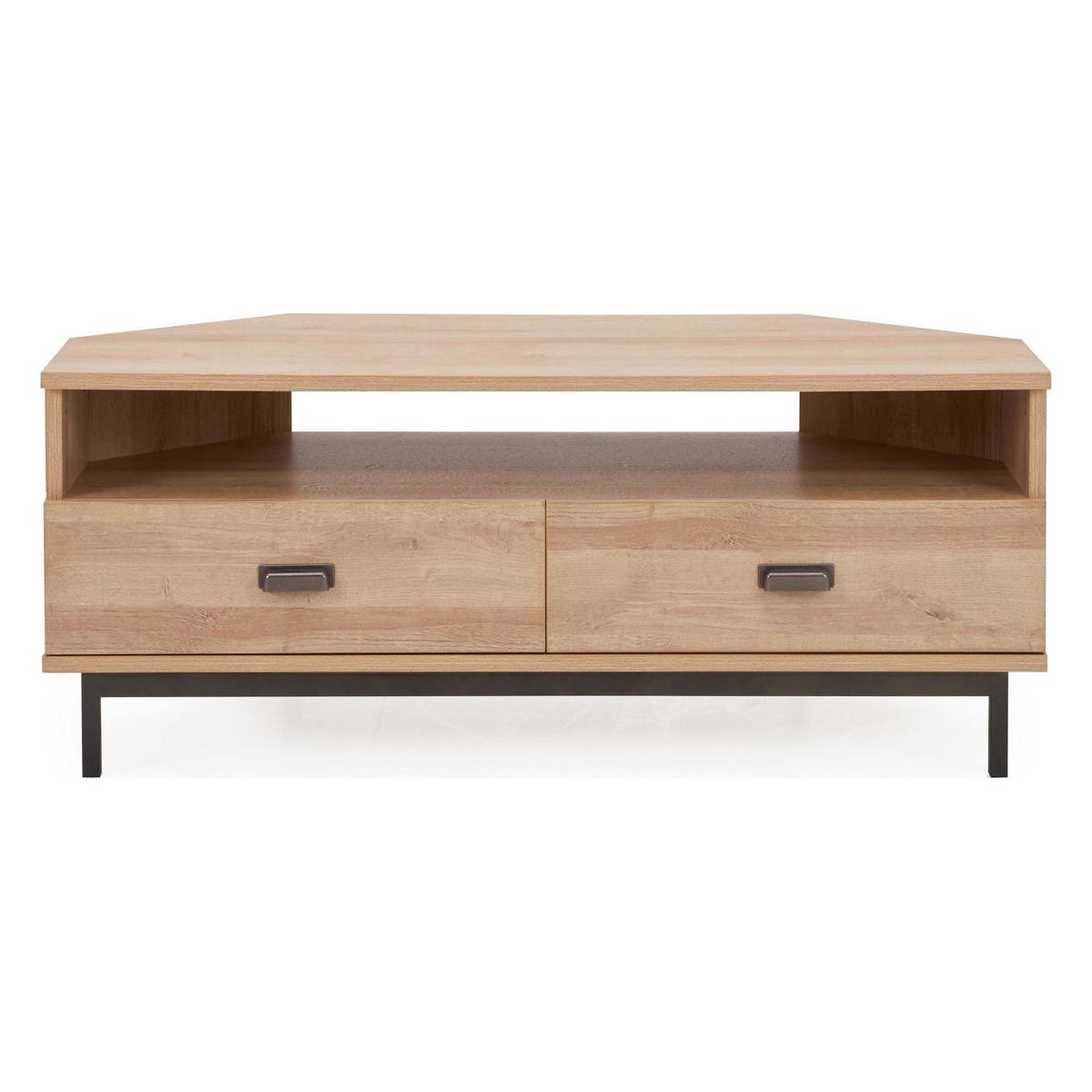 Fulton Oak Effect Corner TV Stand Light Oak – image 2