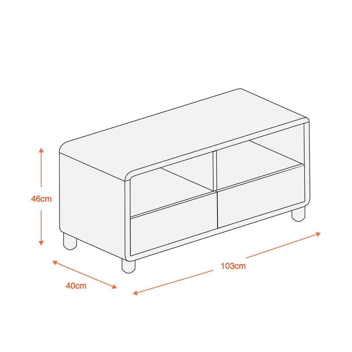 Soho White Gloss TV Stand White – image 2