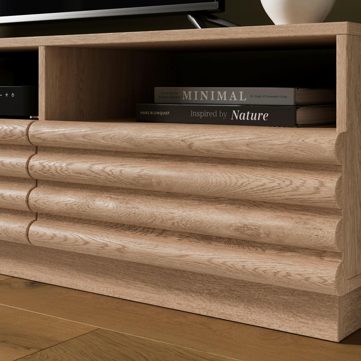 Dax Wide TV Stand for TVs up to 60" Distressed Oak – image 4