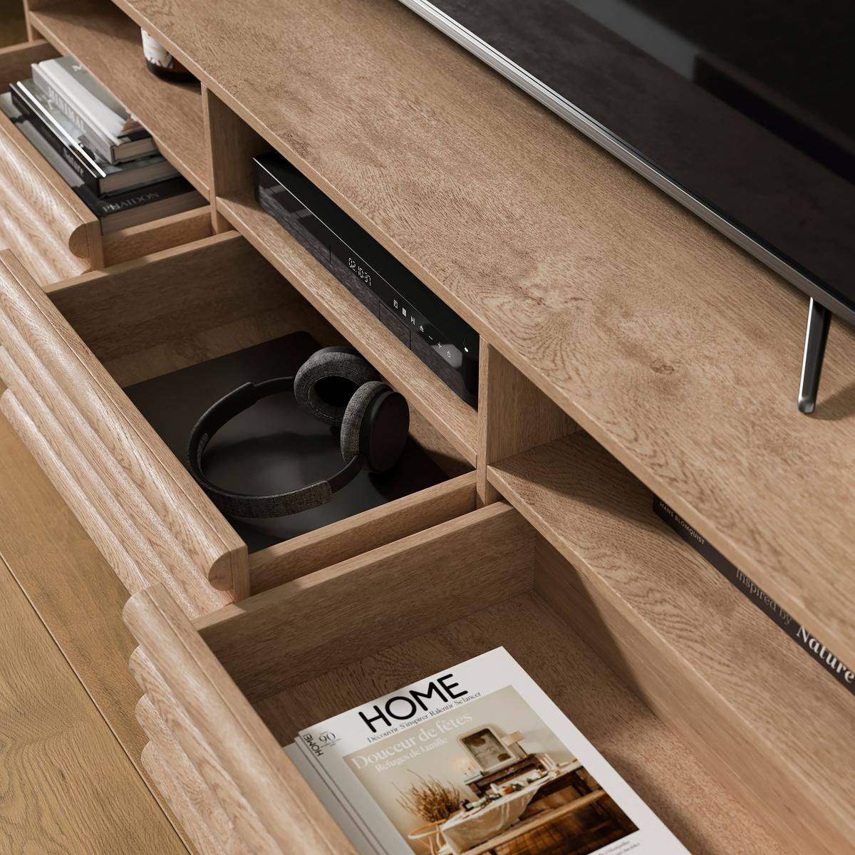 Dax Wide TV Stand for TVs up to 60" Distressed Oak – image 5