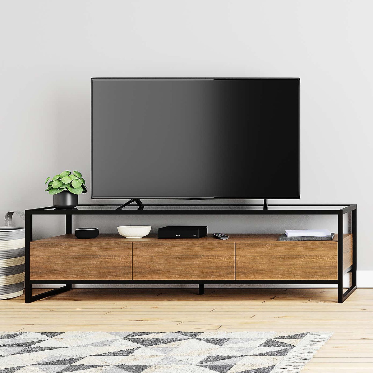 Dillon Oak Extra Wide TV Stand Wood (Brown) – image 3