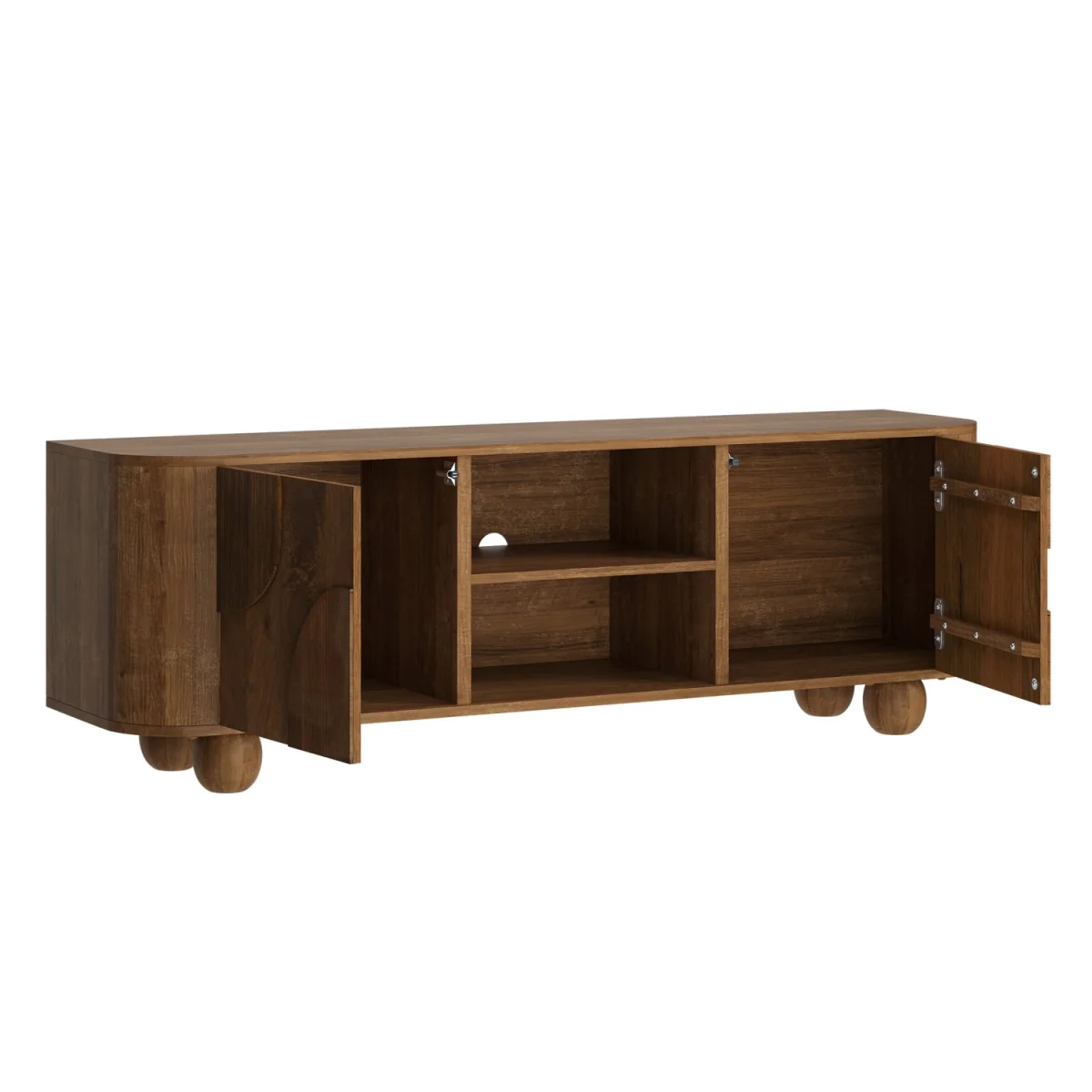 Large Mango Wood TV Stand with Storage - TV's up to 70 - Ivan – image 6