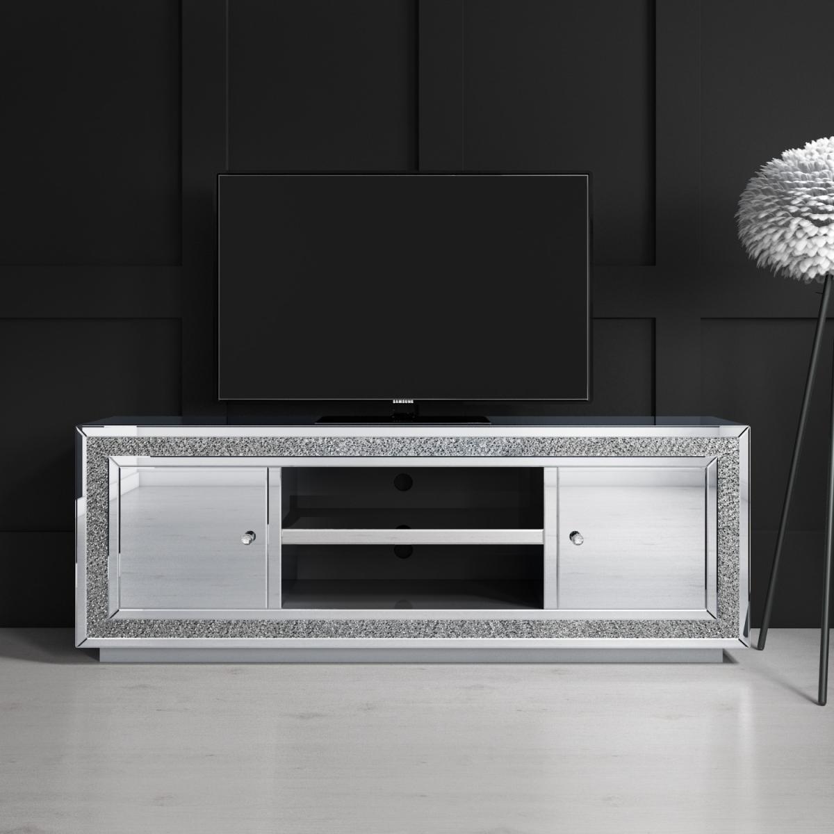 Mirrored Crushed Diamond TV Unit - TV's up to 65 - Jade Boutique – image 5