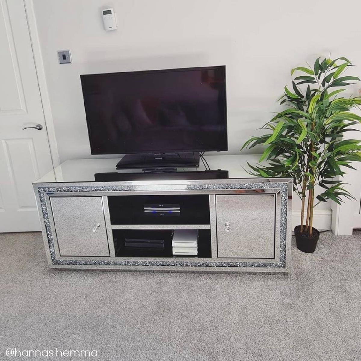 Mirrored Crushed Diamond TV Unit - TV's up to 65 - Jade Boutique – image 7