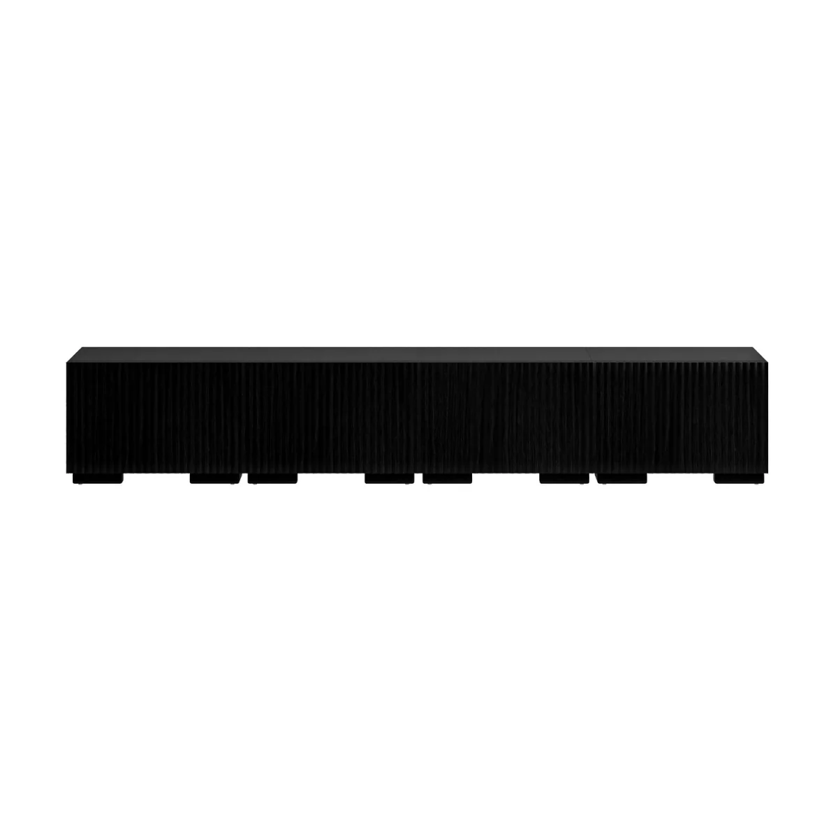 Multifunctional Large Black Ribbed Floating TV Stand with Storage - TV's up to 85 - Hazel – image 6