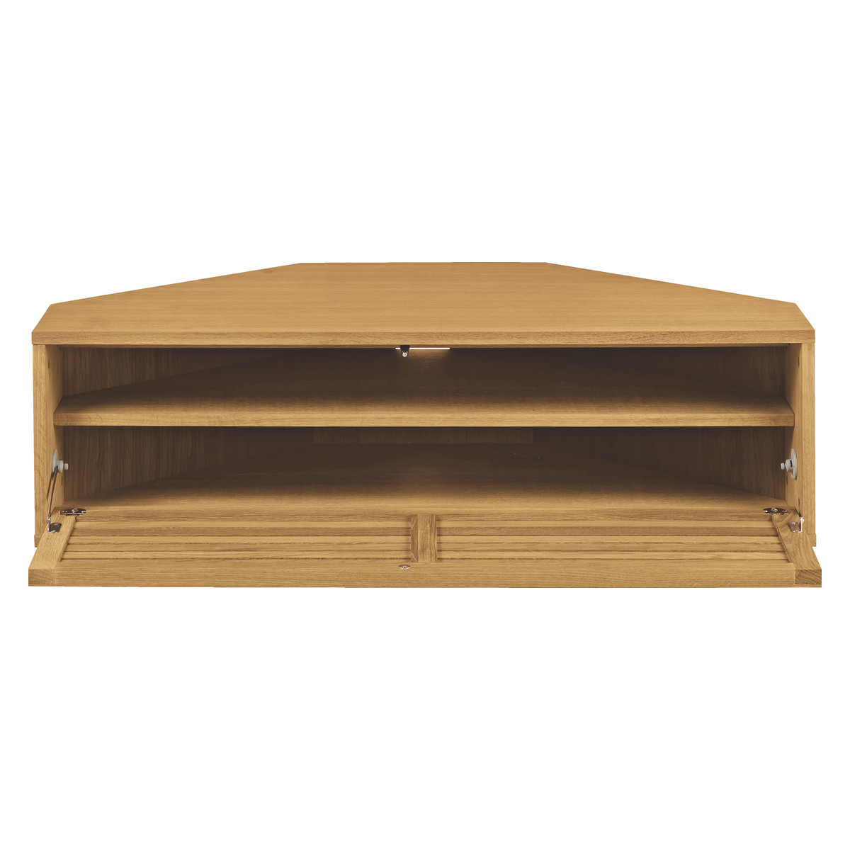 Max Oiled Oak Corner Tv Stand With Slatted Front, Oak – image 6