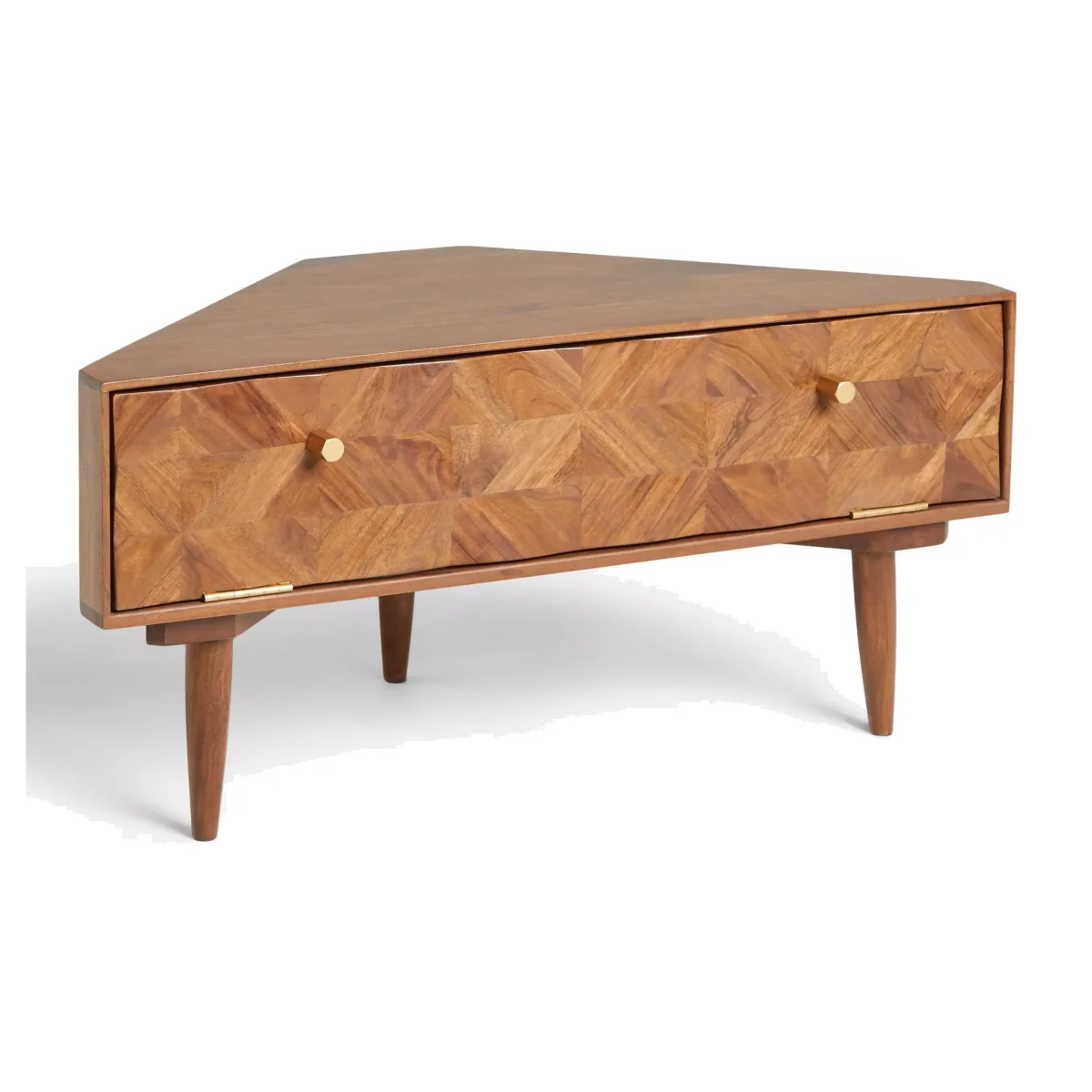 John Lewis & Partners + Swoon Franklin Corner TV Stand for TVs up to 20, Brown – image 1