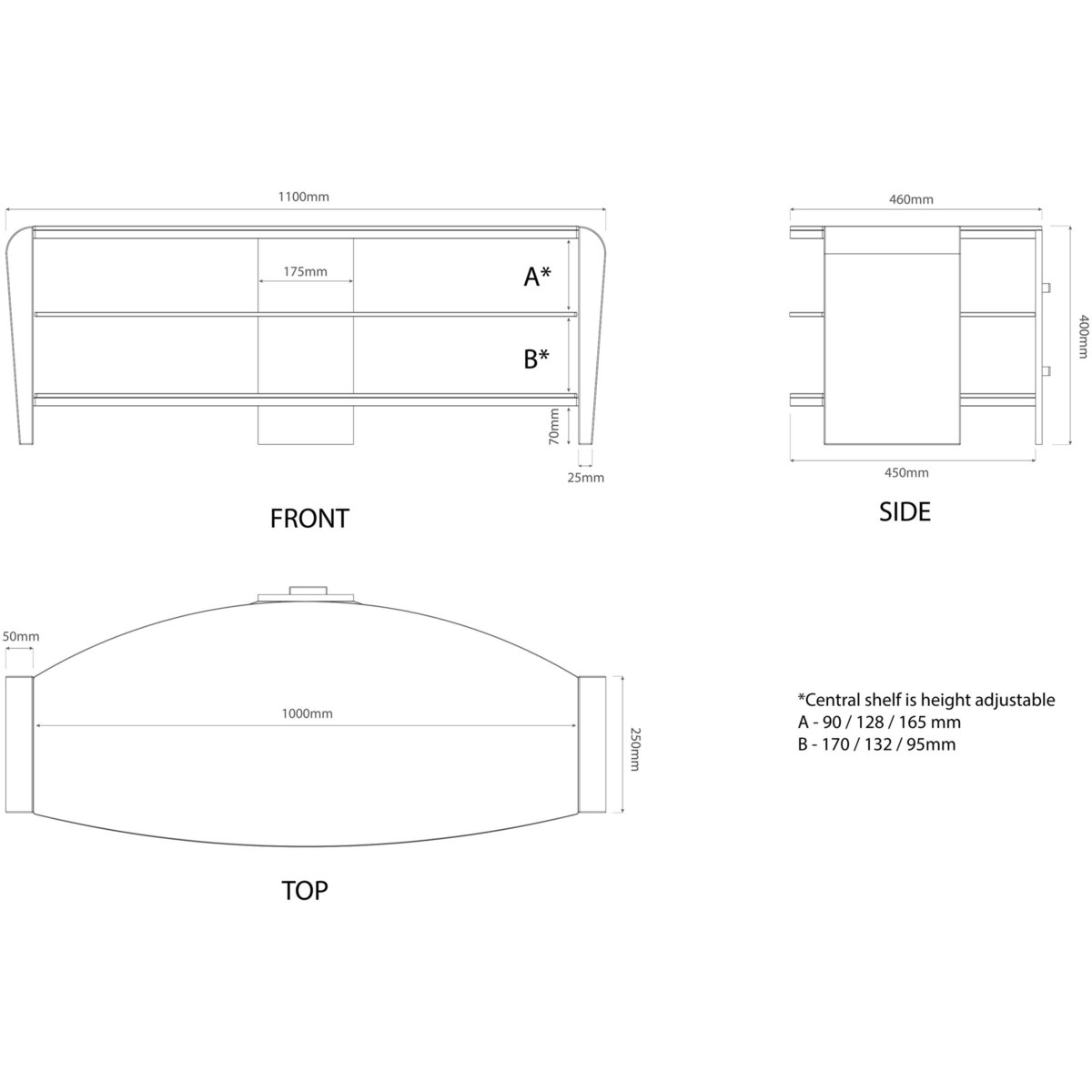 Alphason Francium 110 TV Stand for TVs up to 50 – image 6