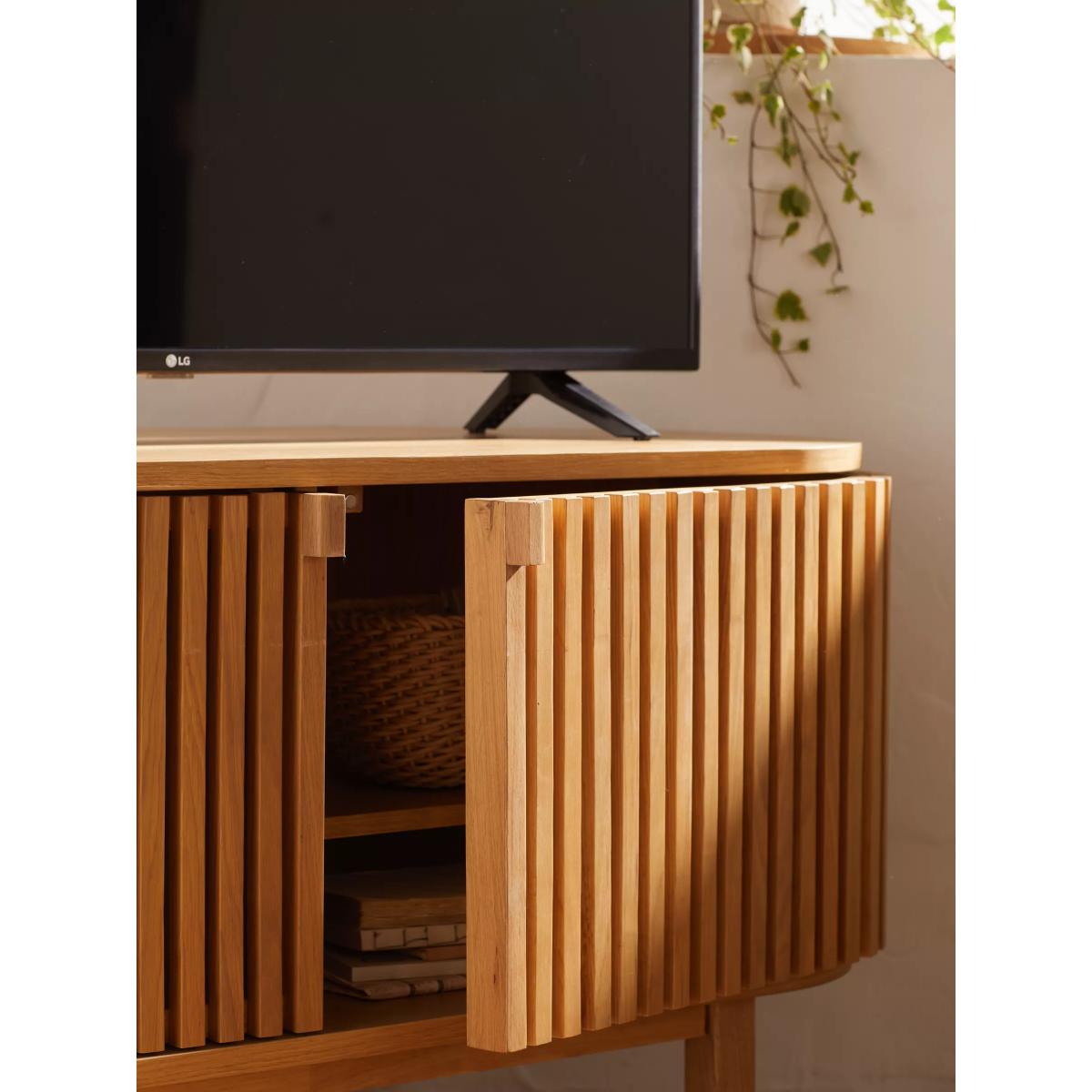 John Lewis Small Slatted TV Stand for TVs up to 60, Oak – image 2