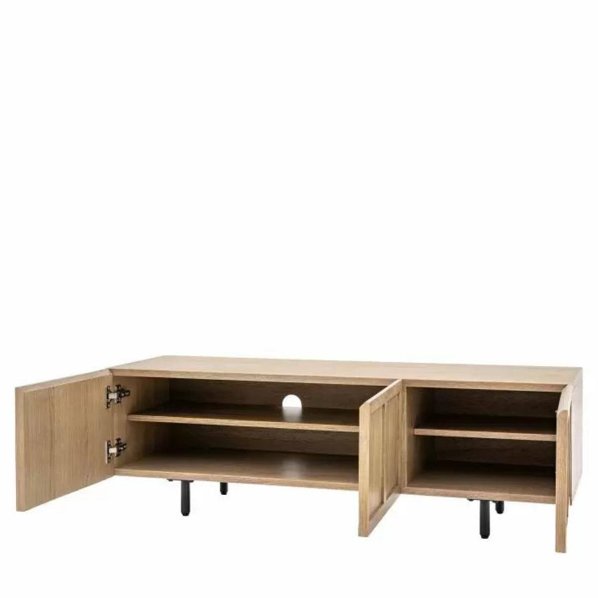 Panelled Acacia Finish Media Unit - Smoked – image 3
