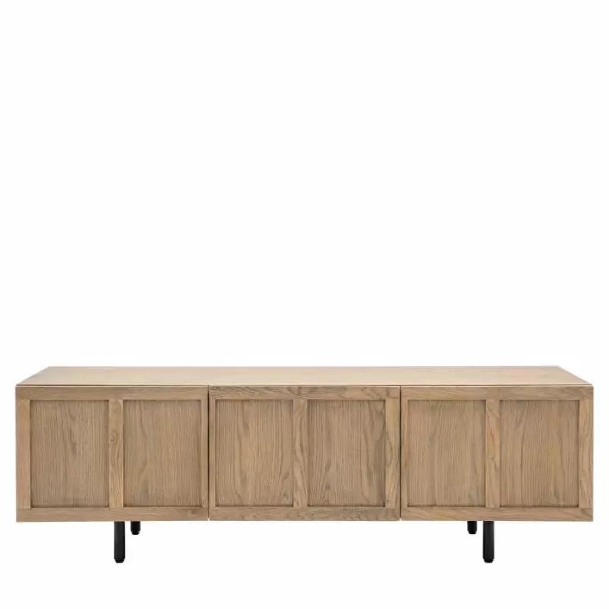 Panelled Acacia Finish Media Unit - Smoked – image 4