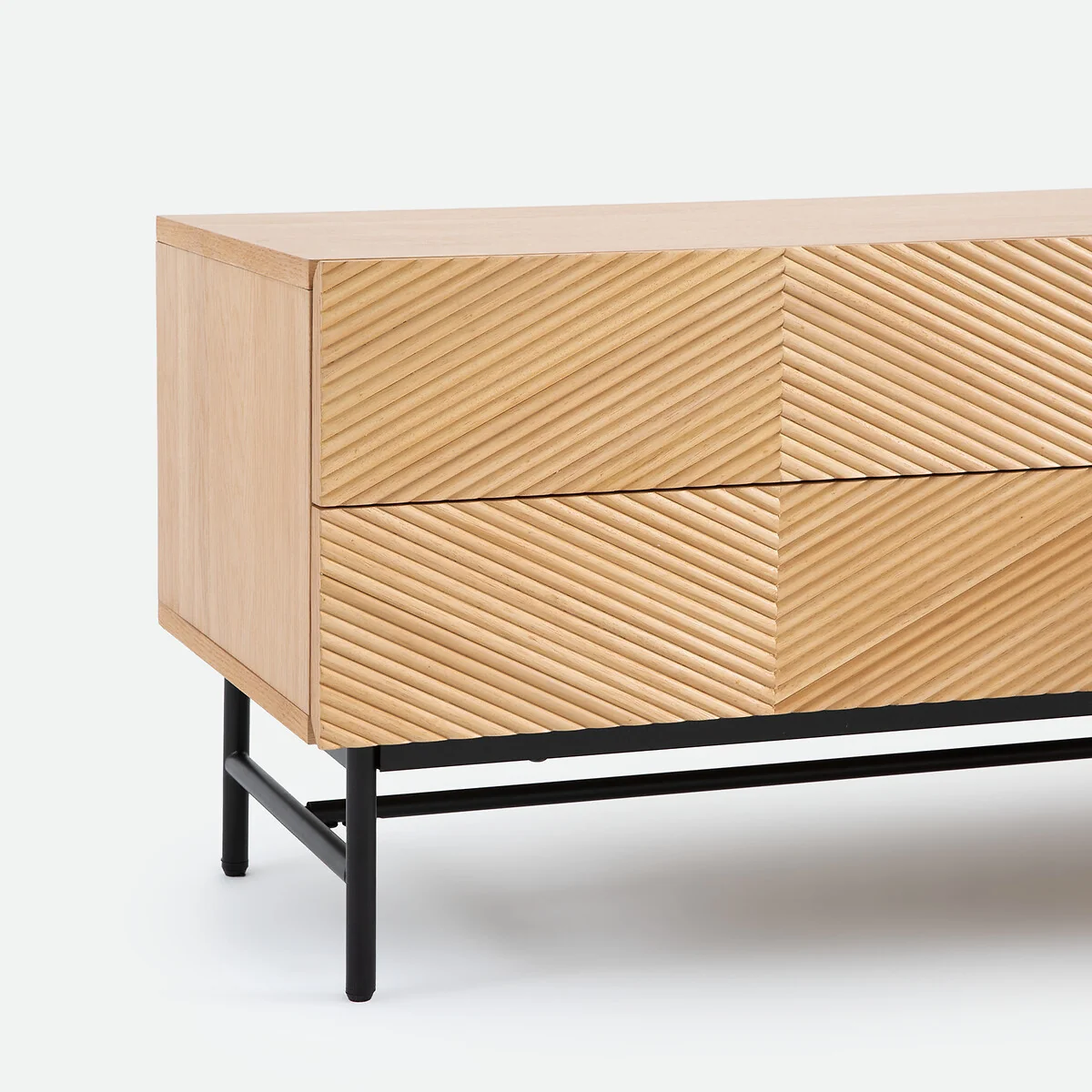 Jerem Veneered TV Stand with Embossed Front, Width 180cm – image 6