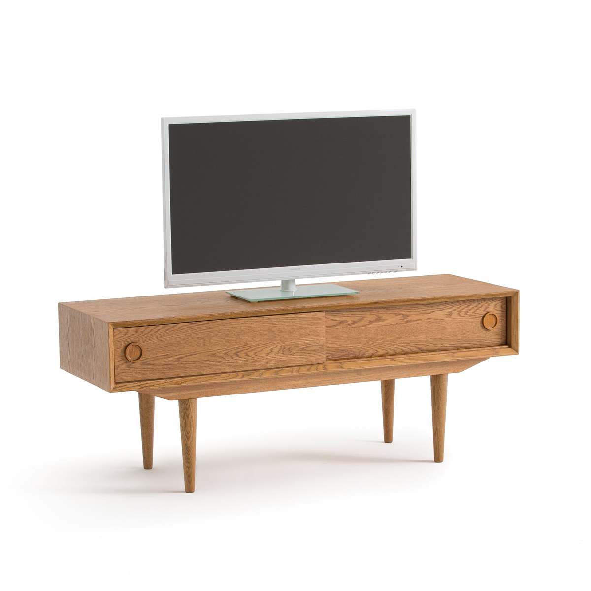 QUILDA Retro TV Storage Unit with 2 Sliding Doors – image 3