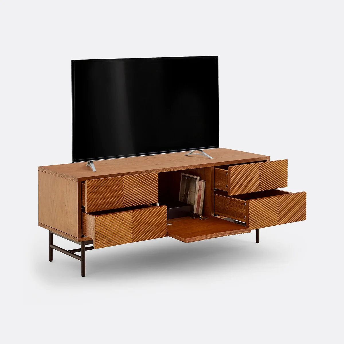 Jerem Veneer Textured Front TV Unit, Width 120cm – image 5