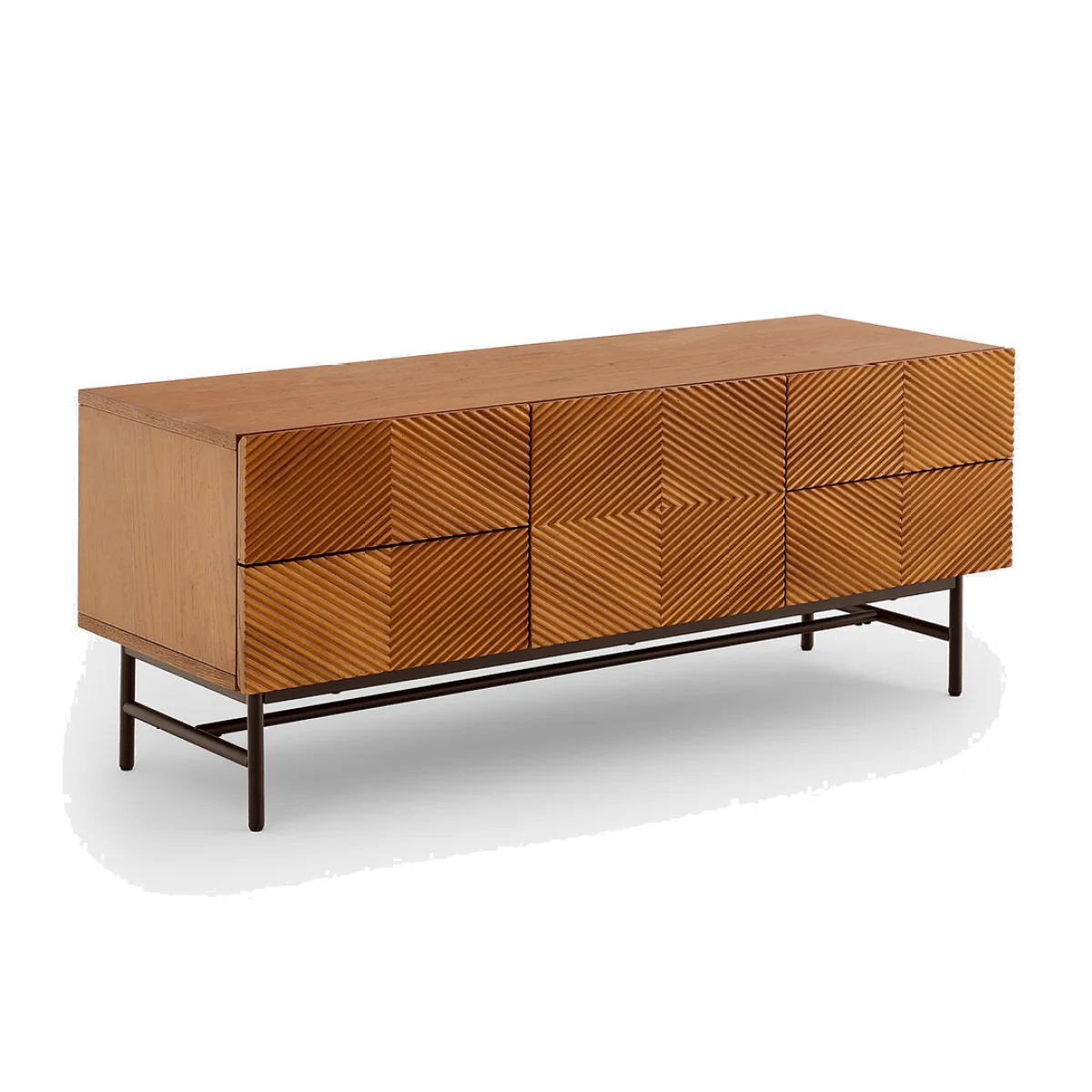 Jerem Veneer Textured Front TV Unit, Width 120cm – image 1