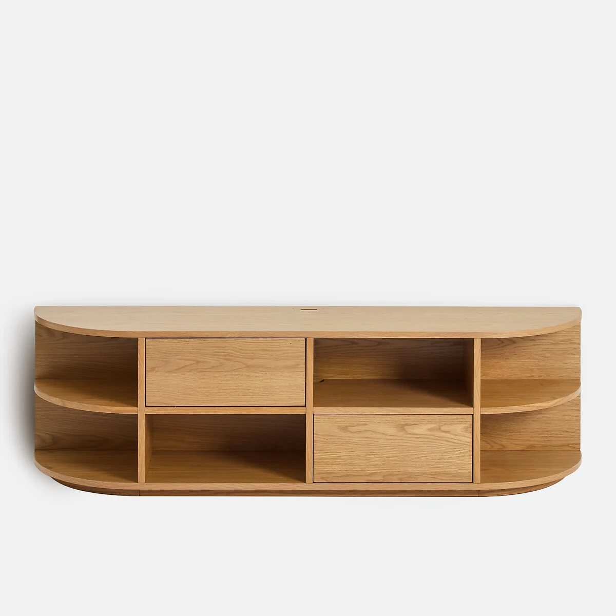 Maddy Oak Veneer Hanging TV Stand with 2 Doors and 6 Compartments, W160cm – image 2