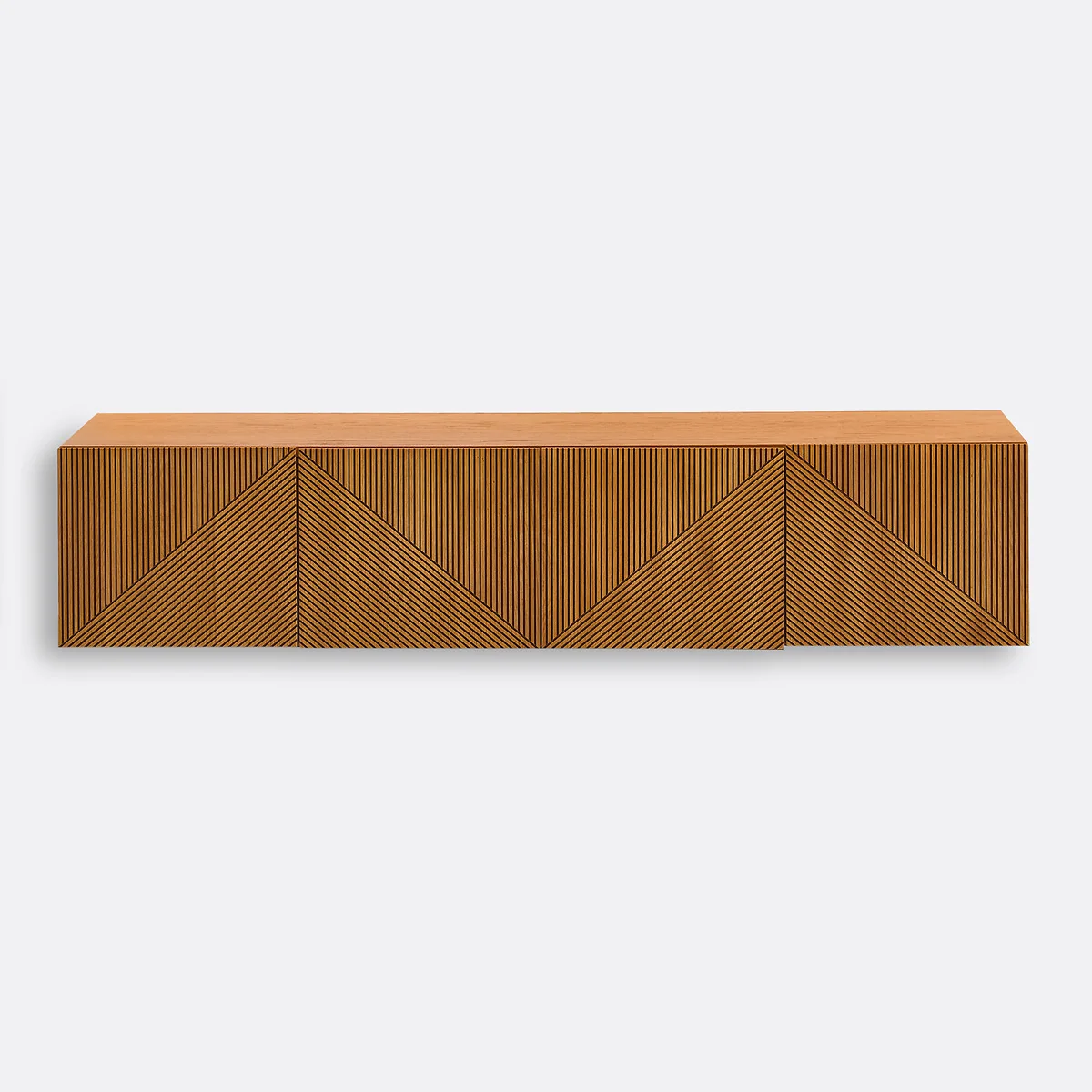 Lodge Oak Veneer Vintage Wall-Hung TV Stand – image 2