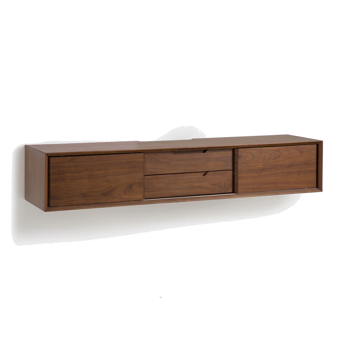 Noyeto Wall-Hung TV Unit in Walnut Veneer