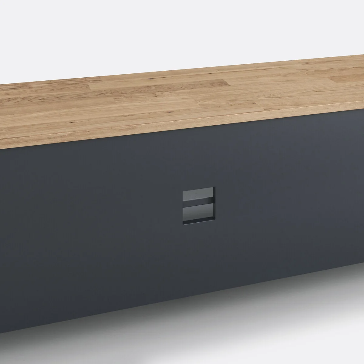 Hiba TV Unit in Steel and Solid Oak – image 6