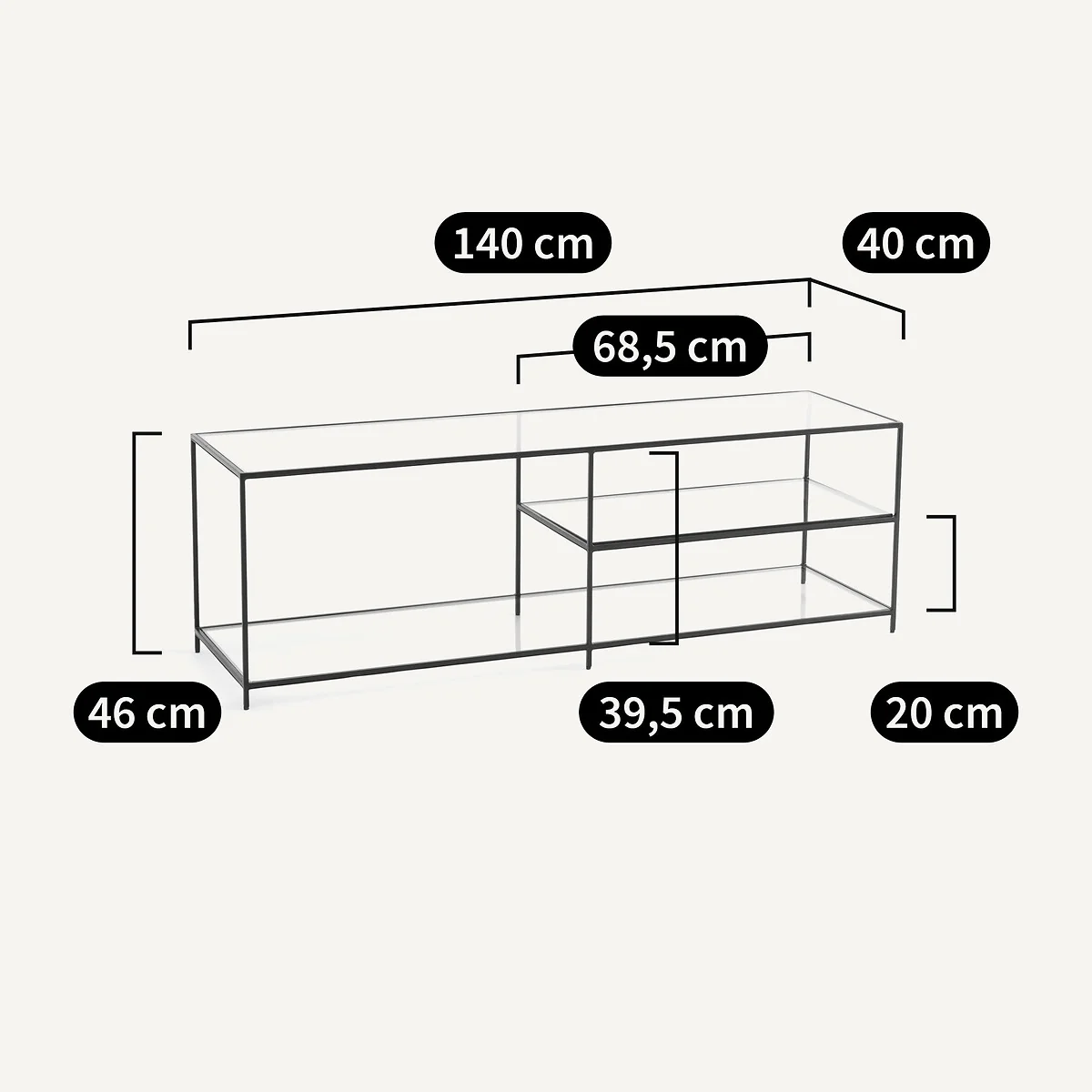 Sybil Tempered Glass TV Unit – image 4