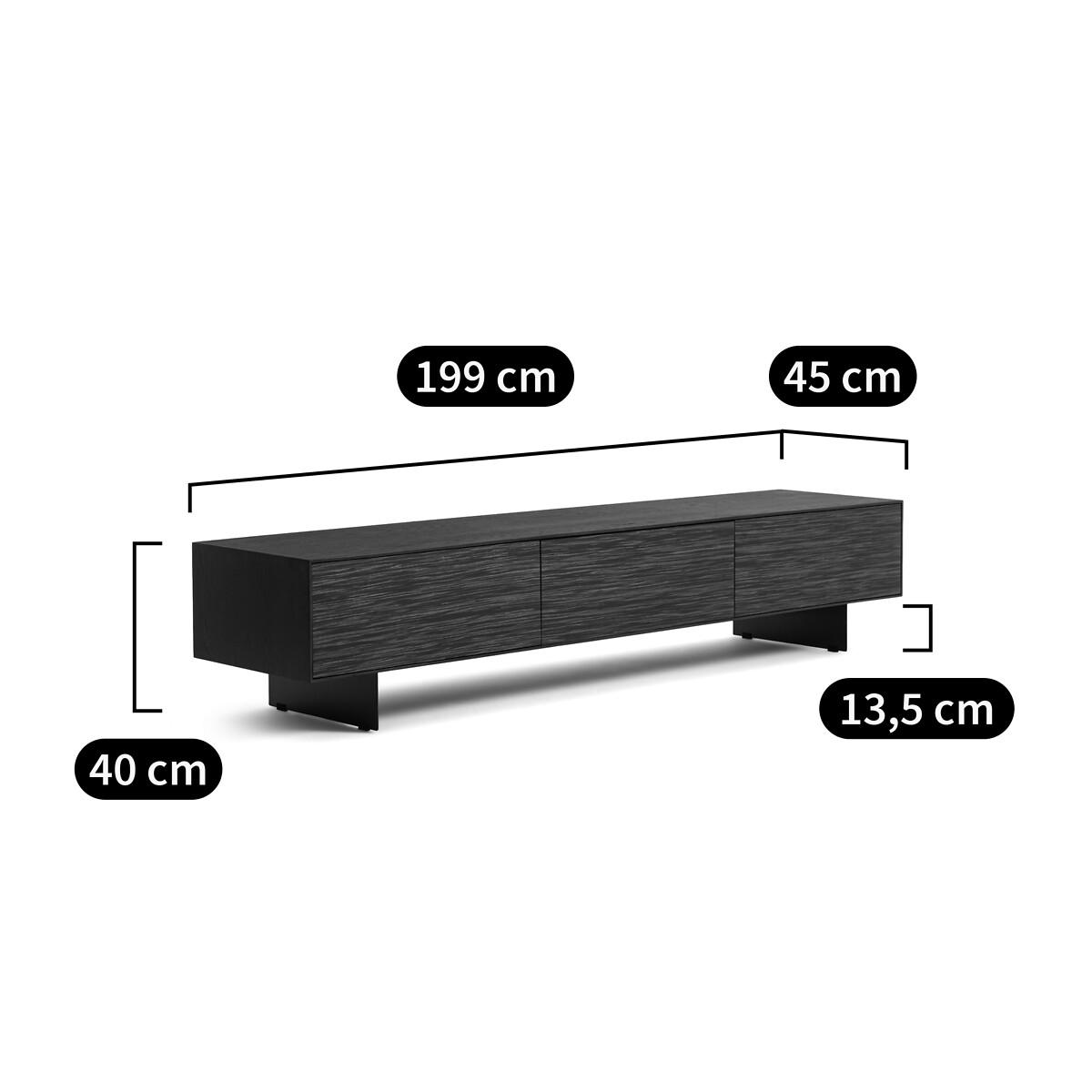 Fergus Ebony Oak and Metal Hifi TV Cabinet – image 13