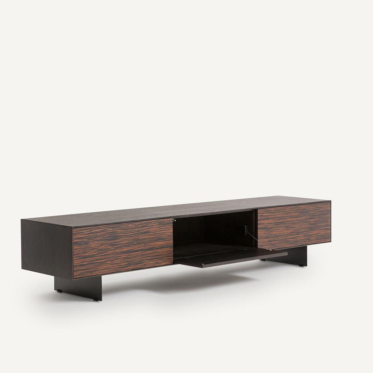 Fergus Ebony Oak and Metal Hifi TV Cabinet – image 4