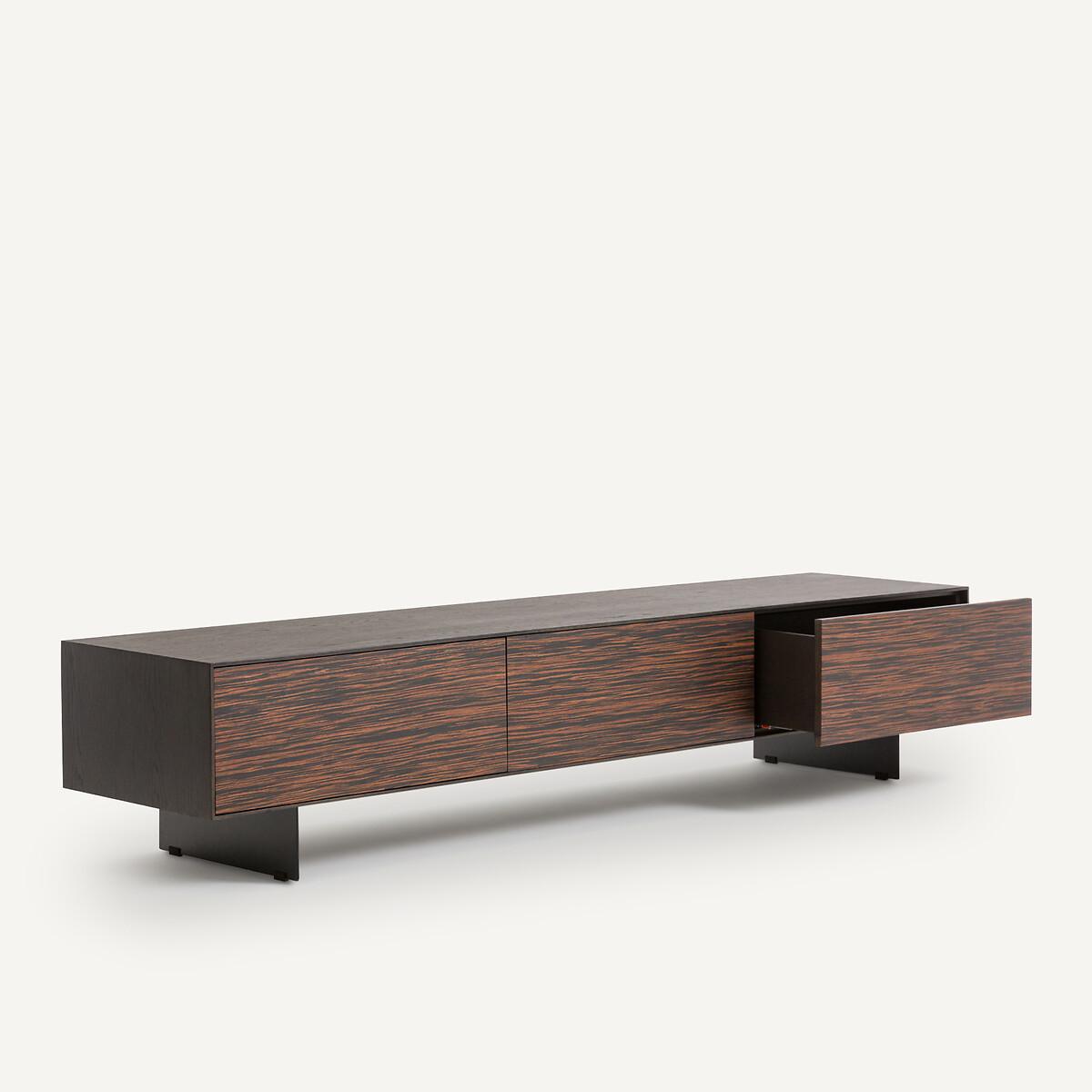 Fergus Ebony Oak and Metal Hifi TV Cabinet – image 5