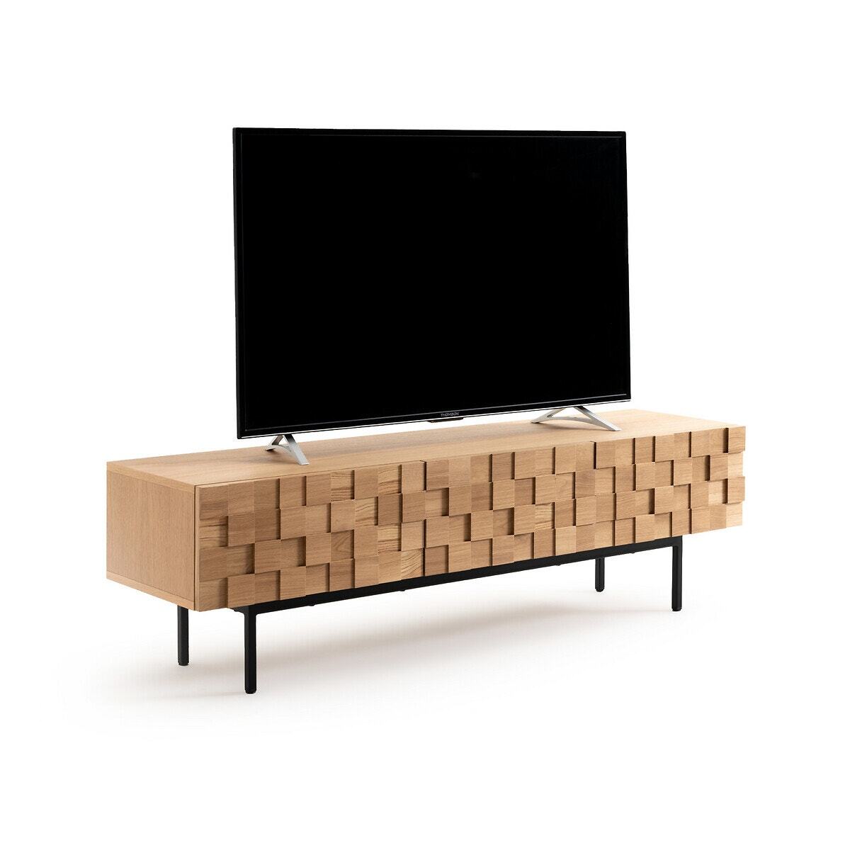 Madria 3-Door Oak Veneered TV Cabinet – image 3
