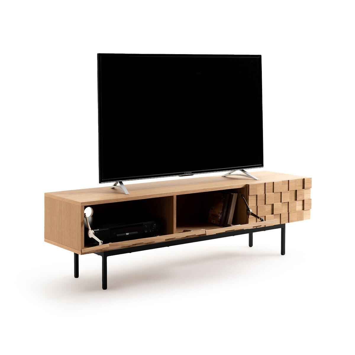 Madria 3-Door Oak Veneered TV Cabinet – image 4