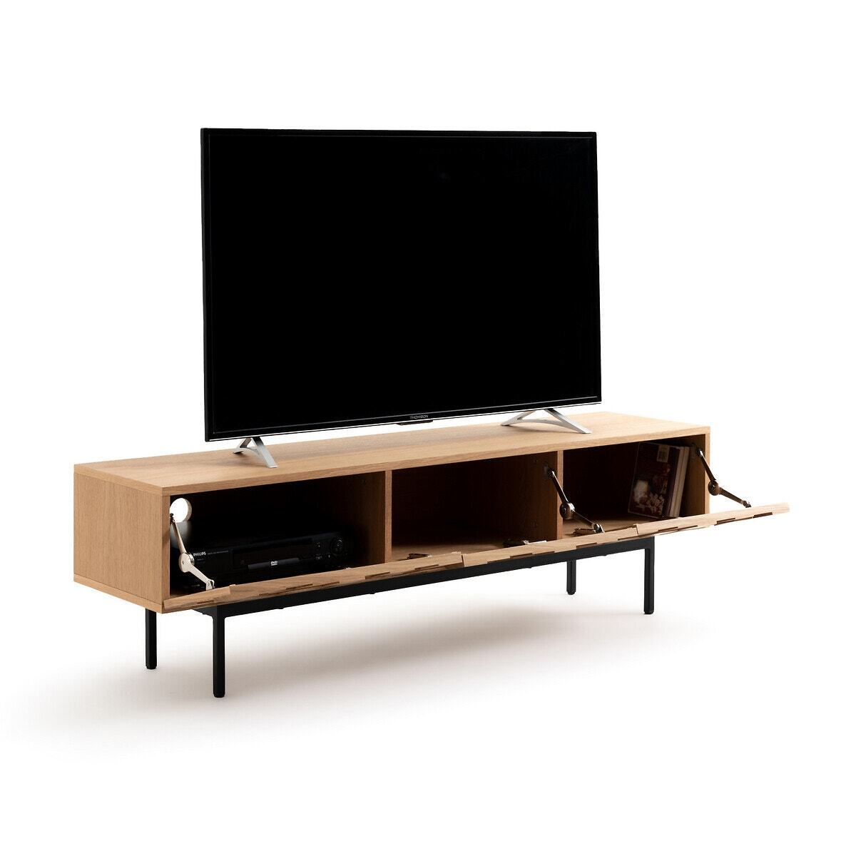 Madria 3-Door Oak Veneered TV Cabinet – image 5
