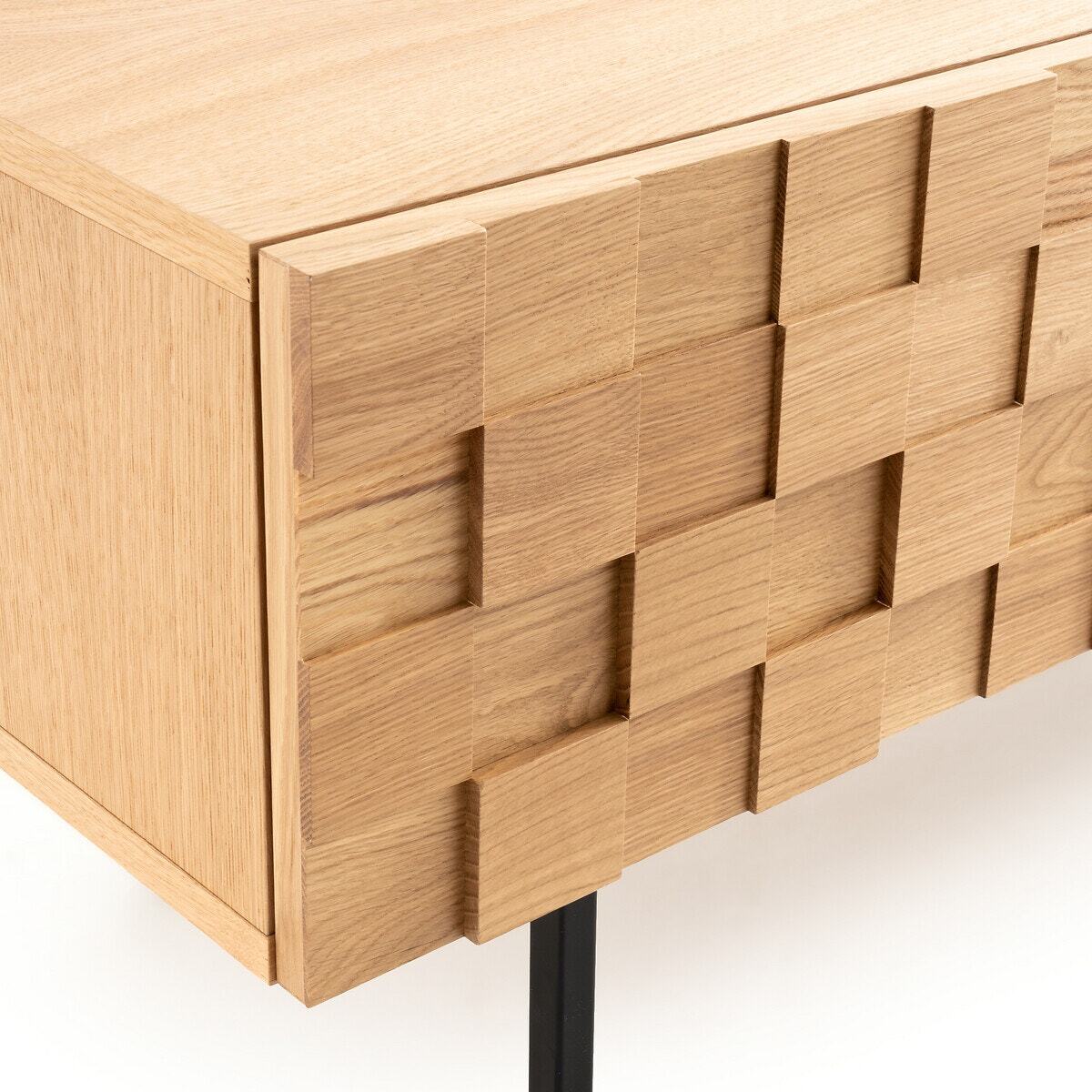 Madria 3-Door Oak Veneered TV Cabinet – image 6