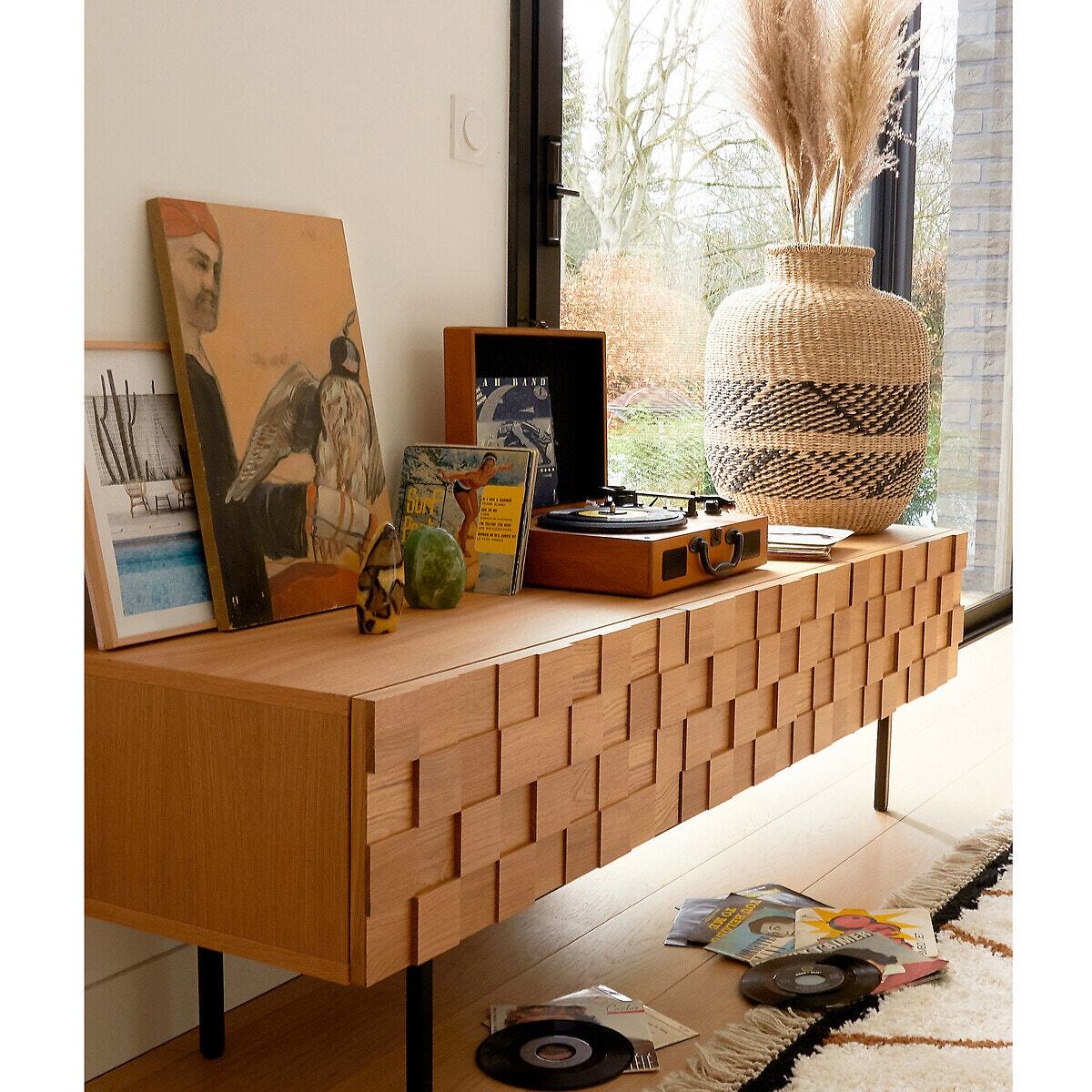 Madria 3-Door Oak Veneered TV Cabinet – image 7