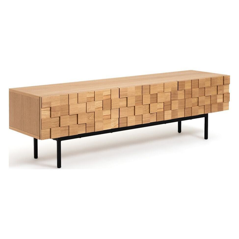 Madria 3-Door Oak Veneered TV Cabinet – image 2