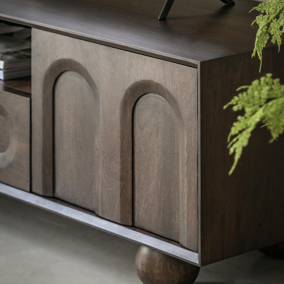 Akron Arch Mango Wood Media Unit with Ball Feet – image 2