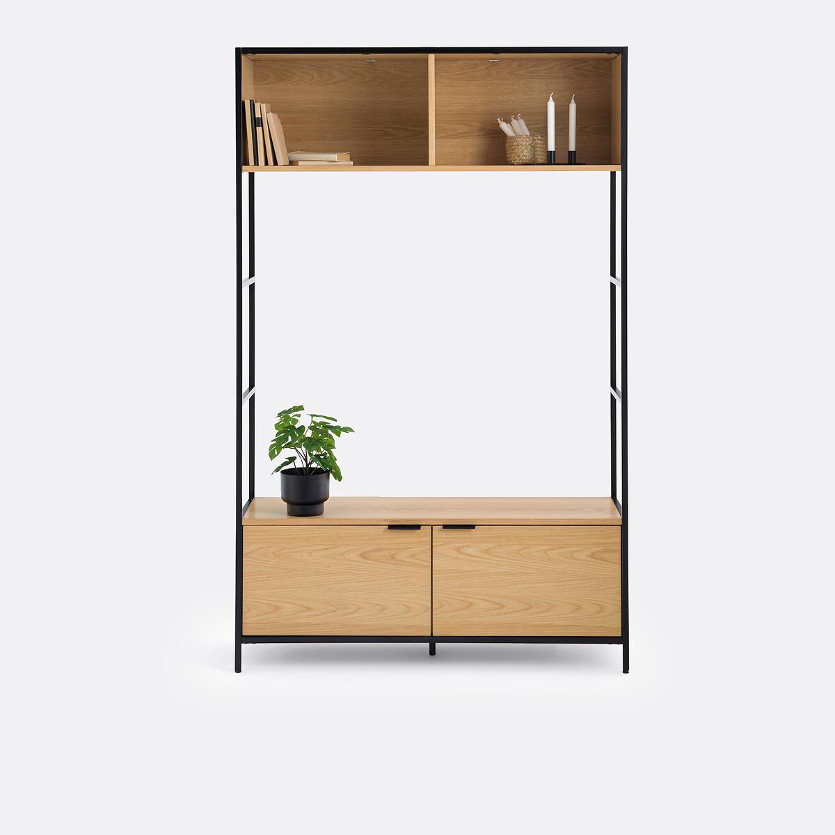 Volga Wood & Metal Modular TV Unit with 2 Compartments & 2 Doors – image 2