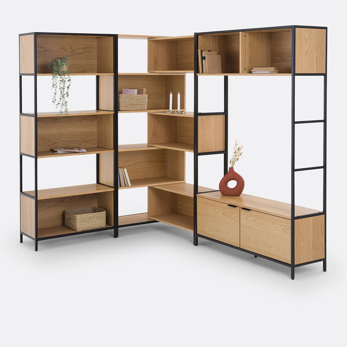 Volga Wood & Metal Modular TV Unit with 2 Compartments & 2 Doors – image 7