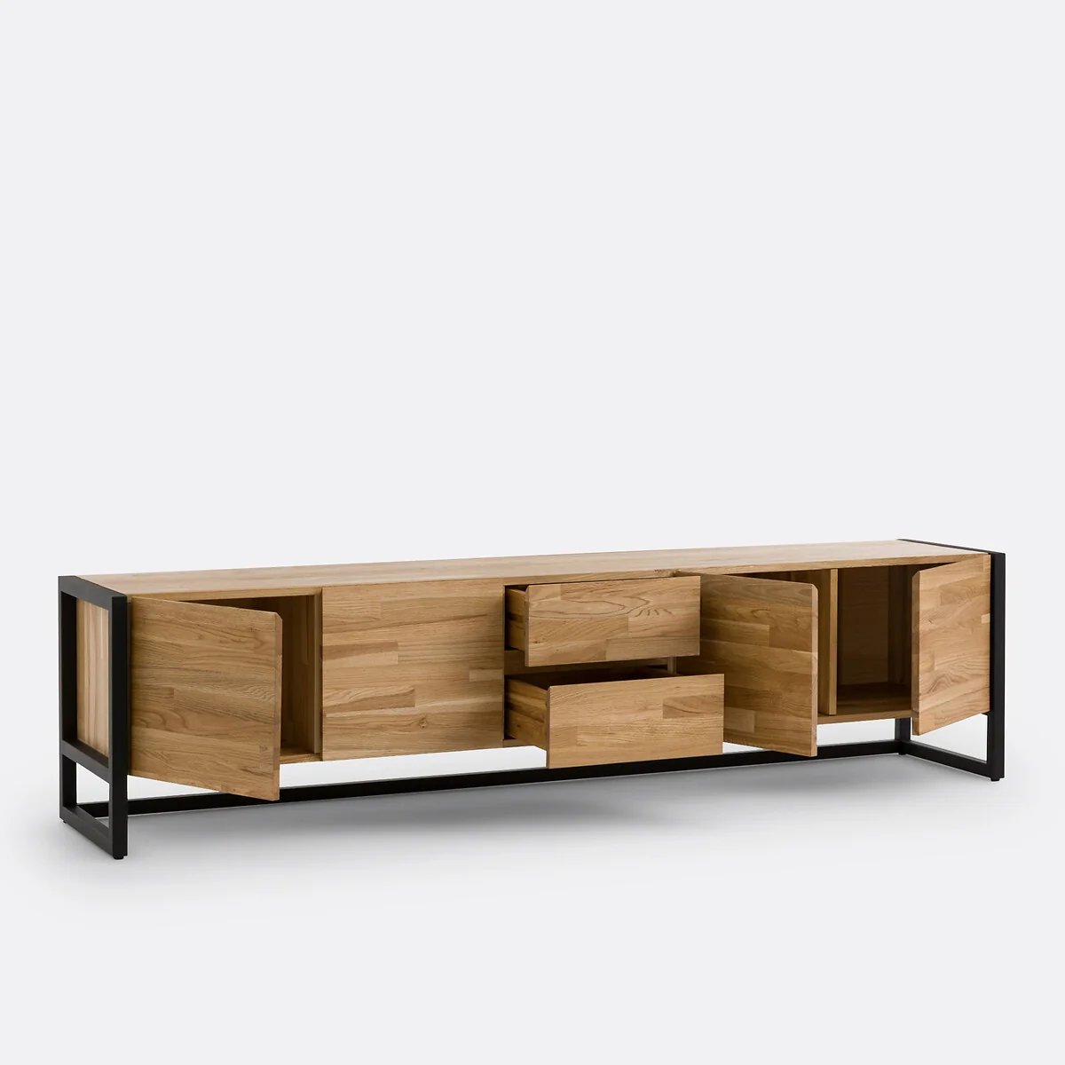 Hiba Oak and Veneered TV Stand L200cm – image 4